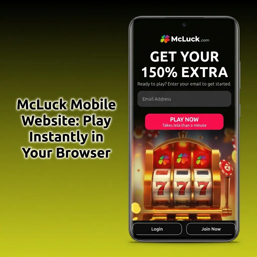 McLuck mobile website browser interface showing instant-play casino and sportsbook access on smartphone without app download