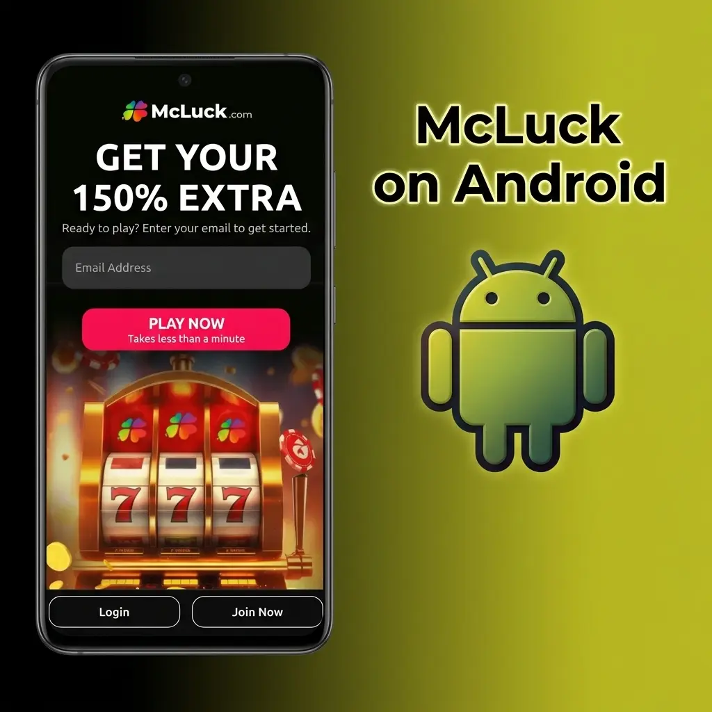 McLuck Android app installation guide showing APK download steps for Android 5.0 and higher devices